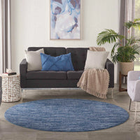 Ainslee Indoor/Outdoor Navy Blue Area Rug - Elegance Collection