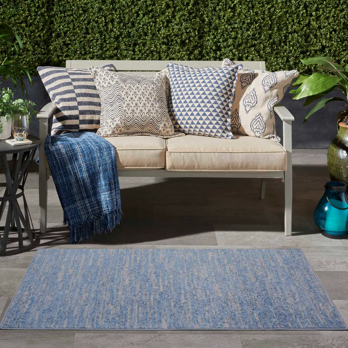 Ainslee Indoor/Outdoor Blue & Grey Area Rug - Elegance Collection