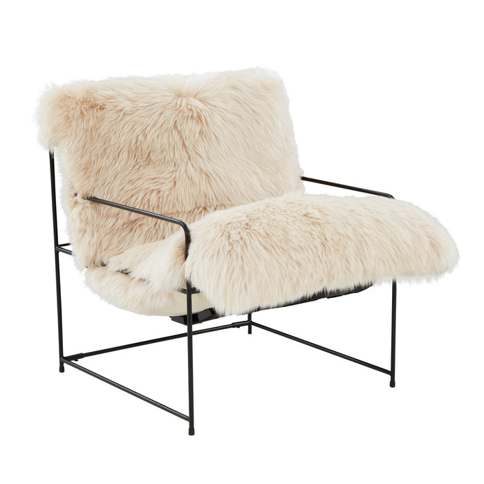 Kim Natural Genuine Sheepskin Chair - Luxury Living Collection