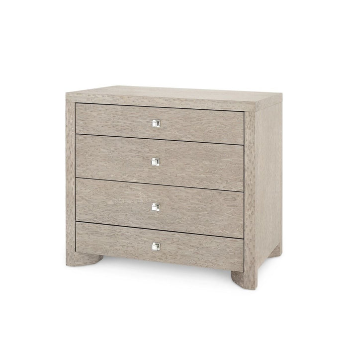 Cardano 34" Large 4-Drawer Nightstand - Taupe Grey