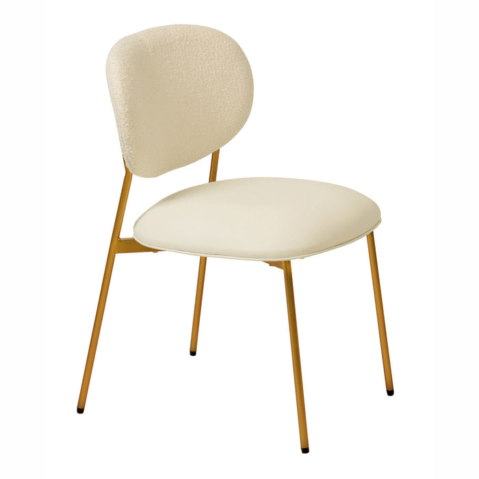 Kaycee Cream Boucle Stackable Dining Chair (Set of 2)