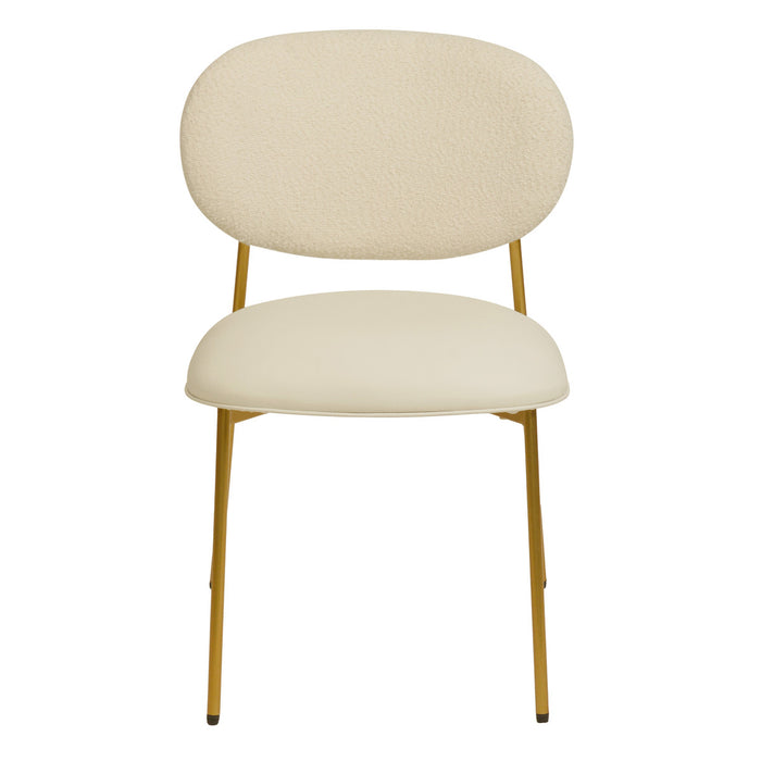 Kaycee Cream Boucle Stackable Dining Chair (Set of 2)