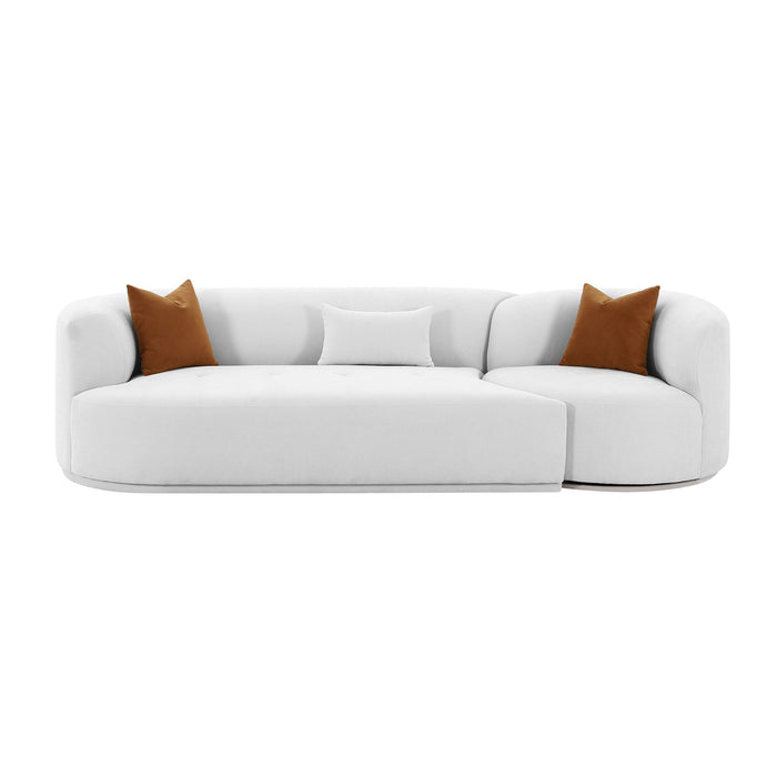 Pablo Grey Velvet 2-Piece Modular LAF Sofa - Luxury Living Collection
