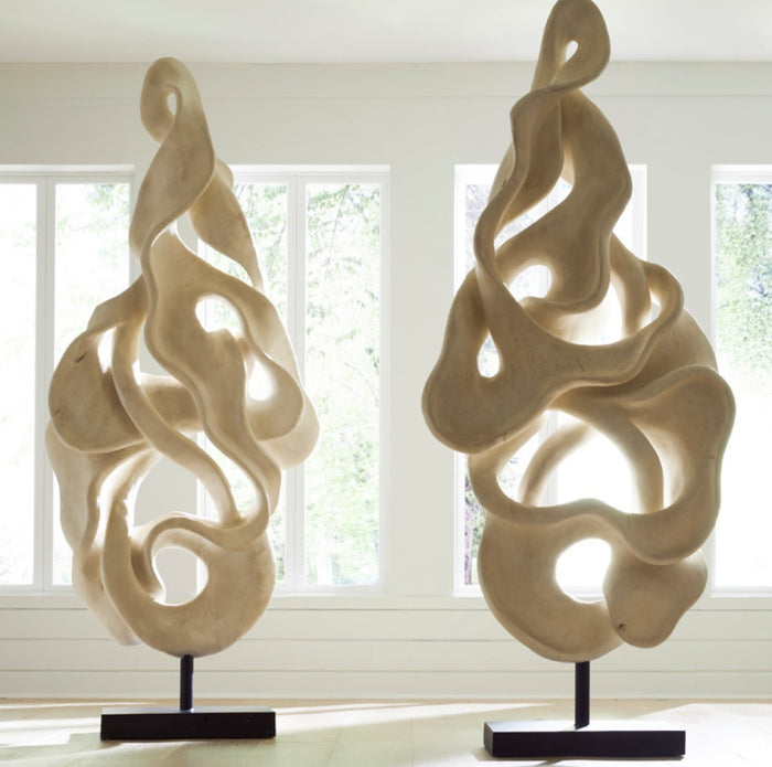 Dancing Ribbon in Natural Cast Stone Sculpture