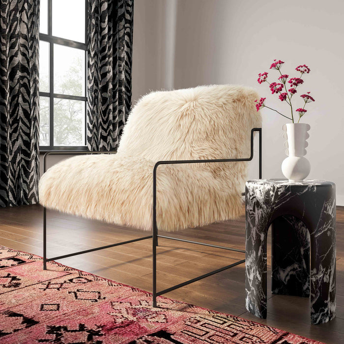 Kim Natural Genuine Sheepskin Chair - Luxury Living Collection