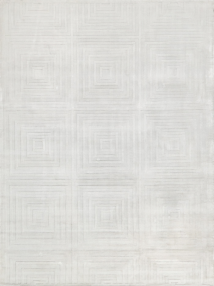 Ollie Modern White Patterned Area Rug - Elegance Collection