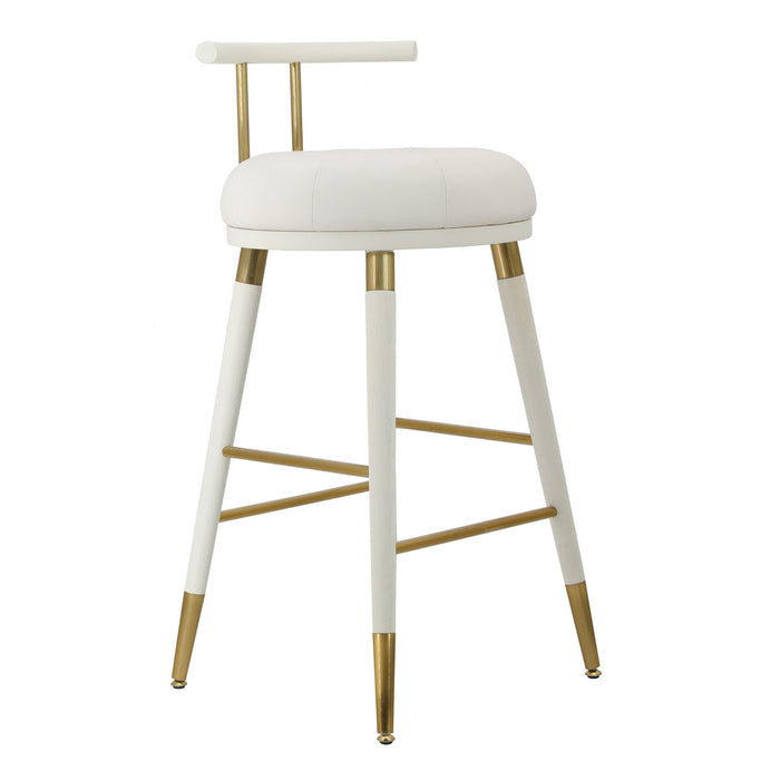 Heather White Vegan Leather Counter Stool