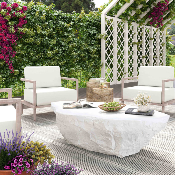 Origins White Concrete Coffee Table - Luxury Living Collection