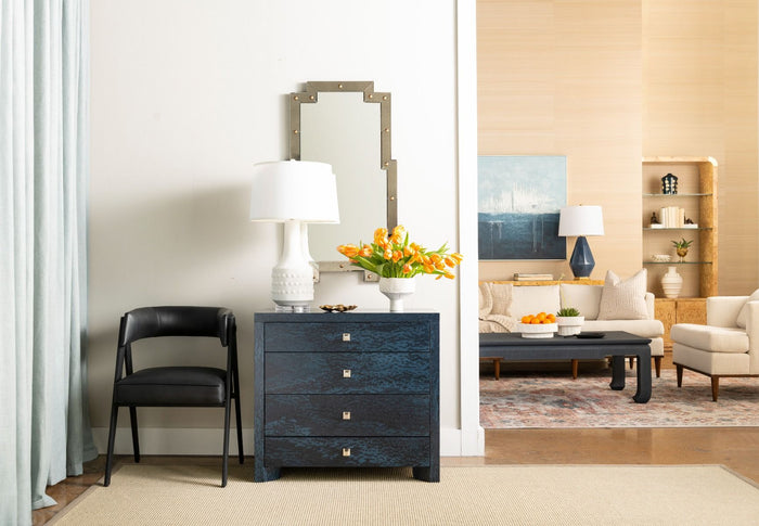 Cardano 34" Large 4-Drawer Nightstand - Deep Navy