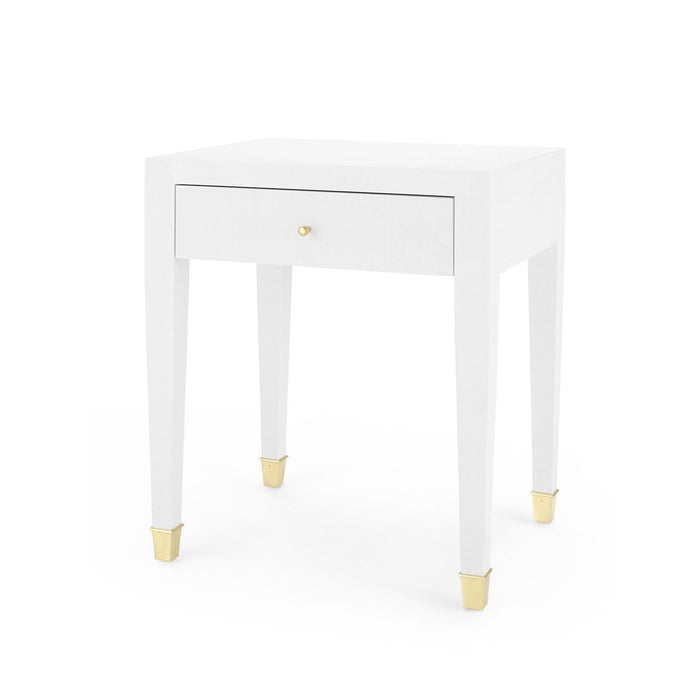 Seneca 1-Drawer Cream & Brass Nightstand/Side Table