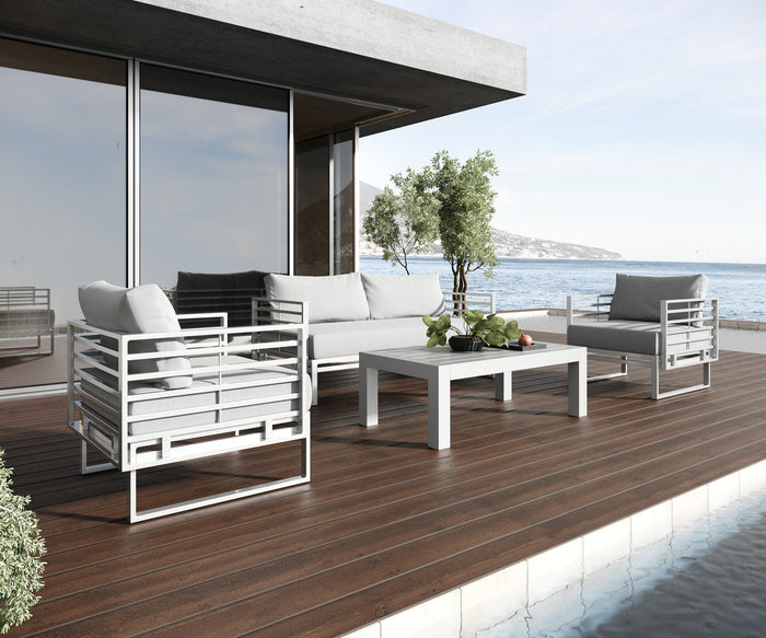 Palisade Light Grey & White Outdoor Sofa Set