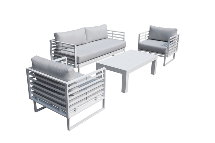 Palisade Light Grey & White Outdoor Sofa Set