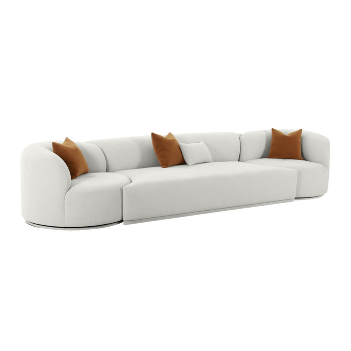 Pablo Grey Velvet 3-Piece Modular Sofa - Luxury Living Collection