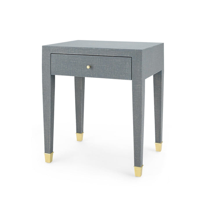 Seneca 1-Drawer Winter Grey & Brass Nightstand/End Table