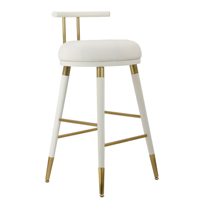 Heather White Vegan Leather Barstool
