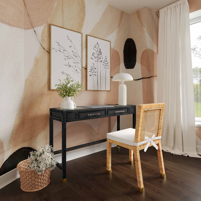 Arimo Charcoal Rattan Desk