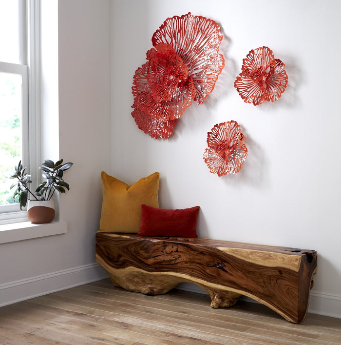 Coral Wall Flower Art