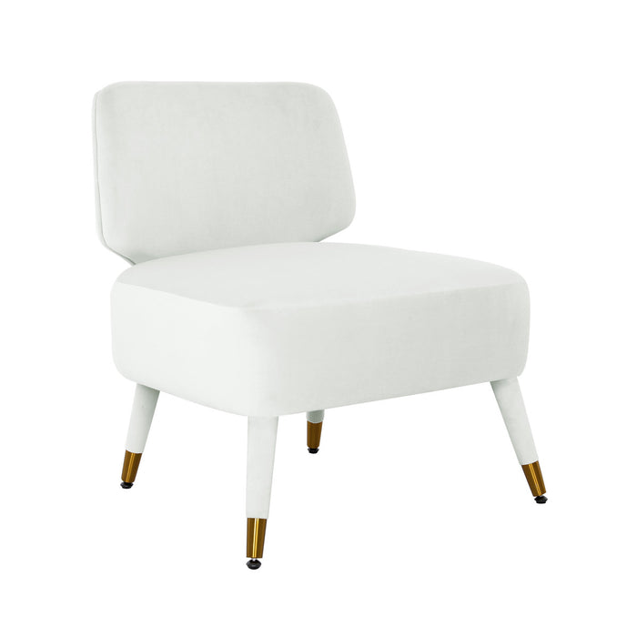 Amena Light Grey Velvet Accent Chair - Luxury Living Collection