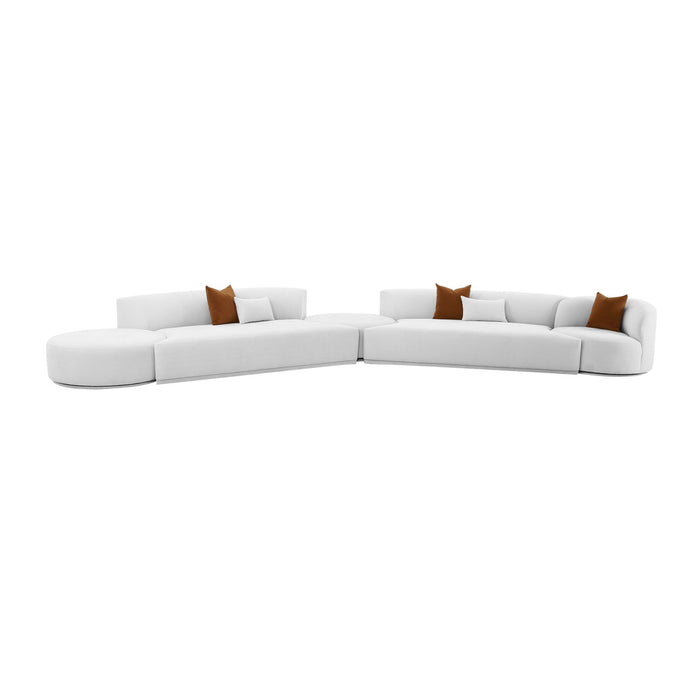 Pablo Grey Velvet 5-Piece Modular Chaise Sectional - Luxury Living Collection
