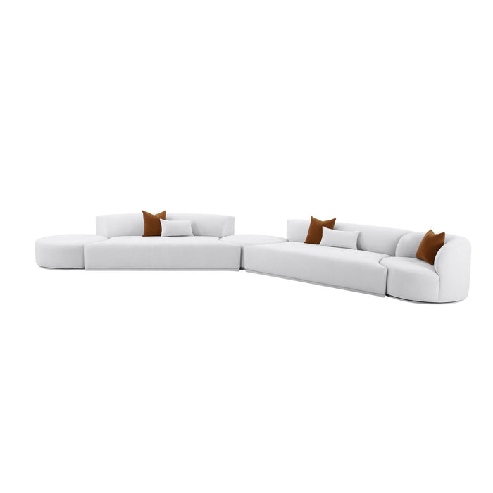 Pablo Grey Velvet 5-Piece Modular Chaise Sectional - Luxury Living Collection