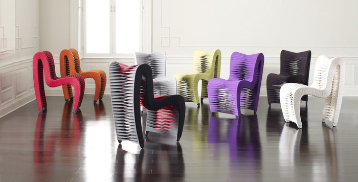 Straps Grey & Black High Back Dining Chair