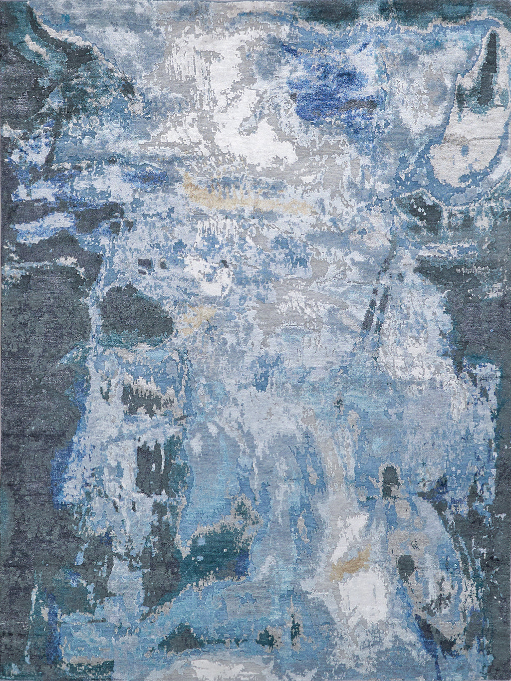 Ella Blue/Silver/Dark Grey Luxury Area Rug - Elegance Collection