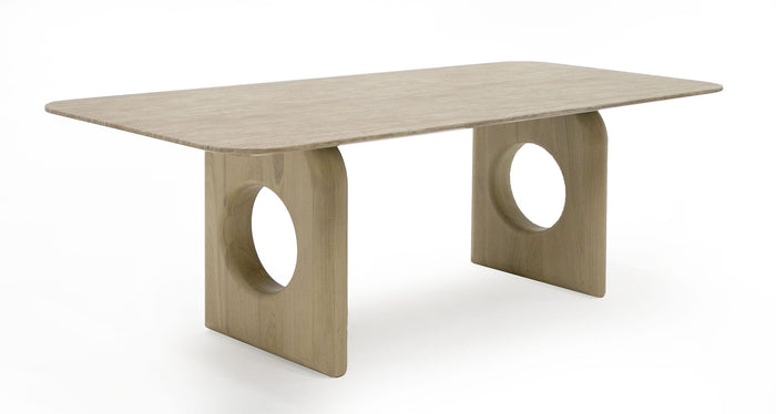Etos Modern Faux Marble & Natural Ash Dining Table Dining Table