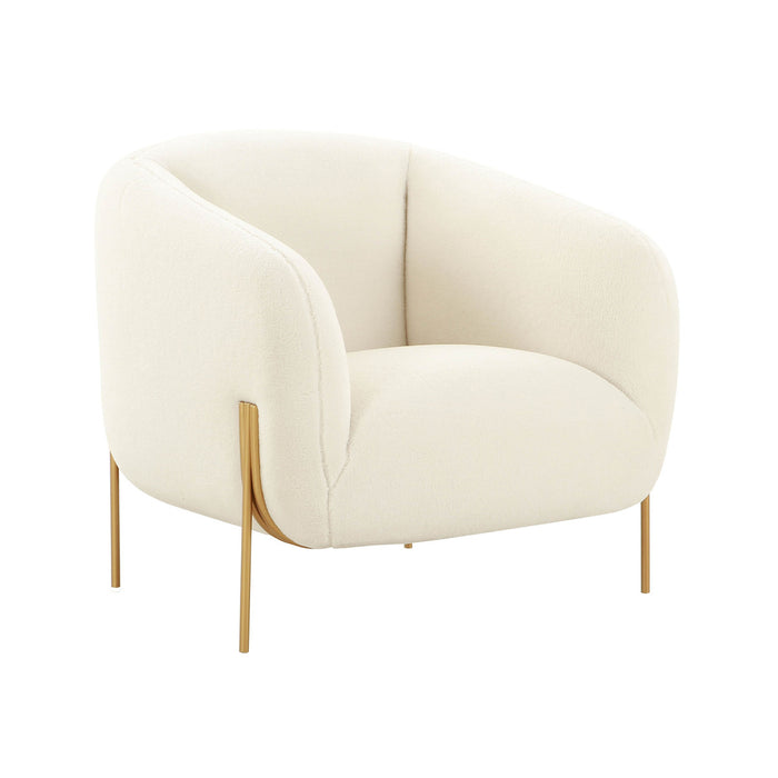 Katie Cream Shearling Accent Chair - Luxury Living Collection