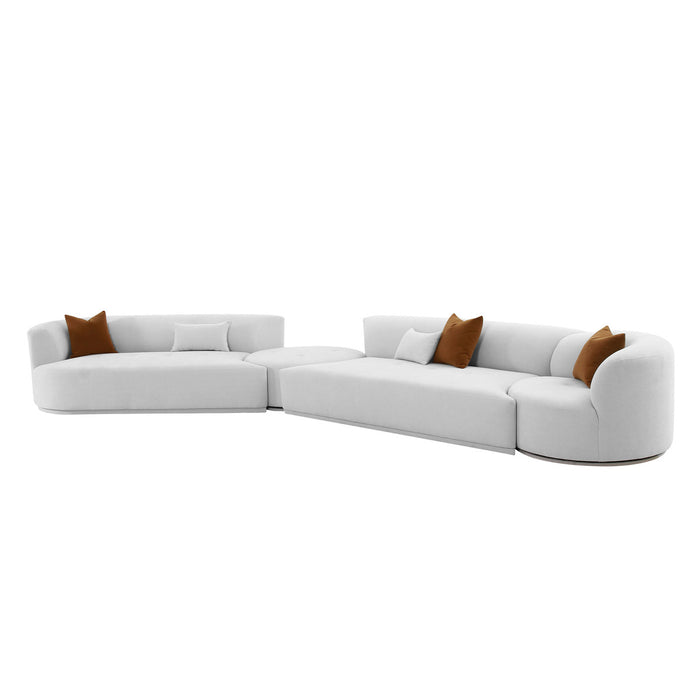 Pablo Grey Velvet 4-Piece Modular LAF Sectional - Luxury Living Collection