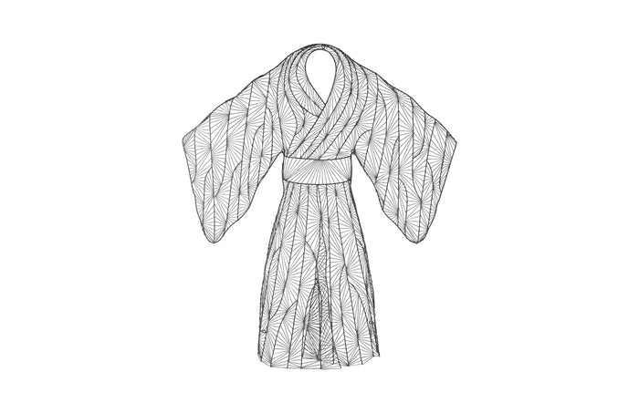 Kimono Woman Silver Wall Art