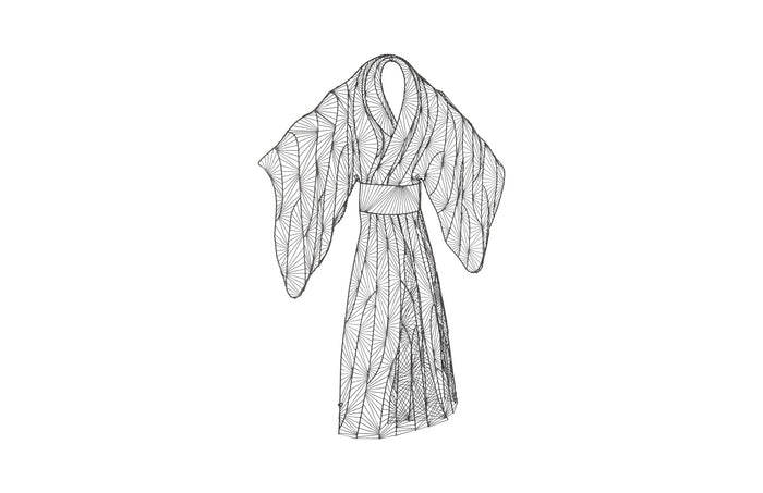 Kimono Woman Silver Wall Art
