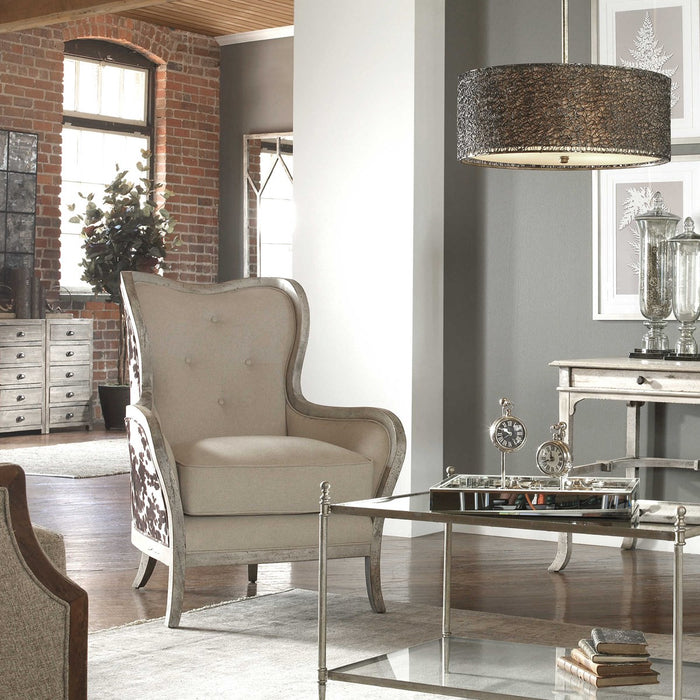 Maypearl White and Black Armchair