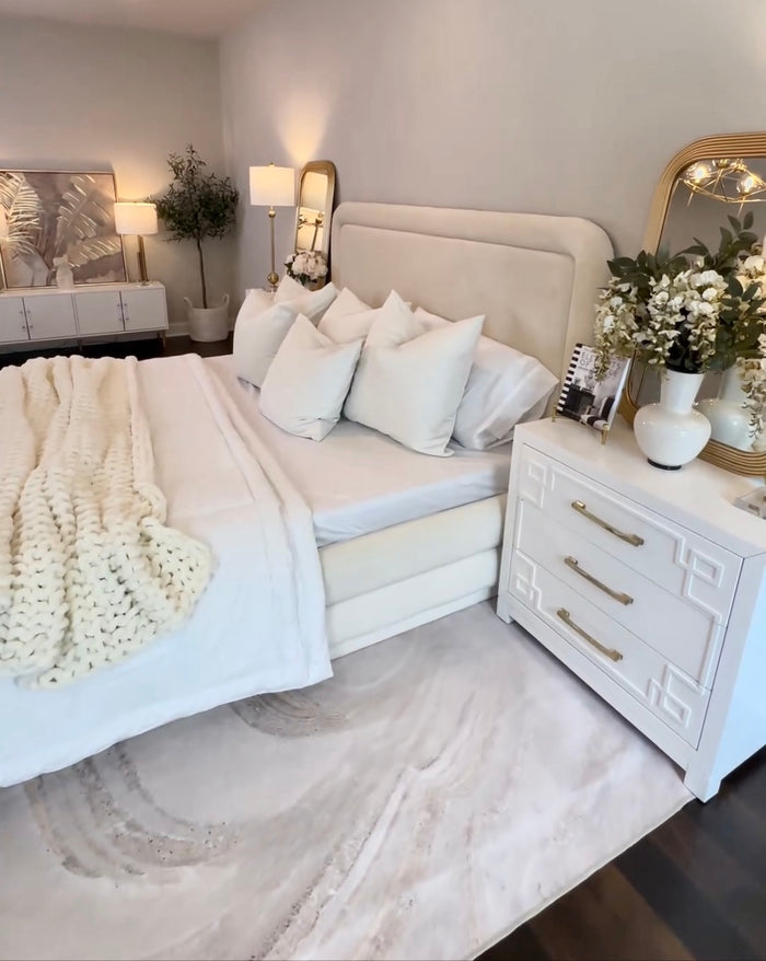 Biora Cream Velvet Bed