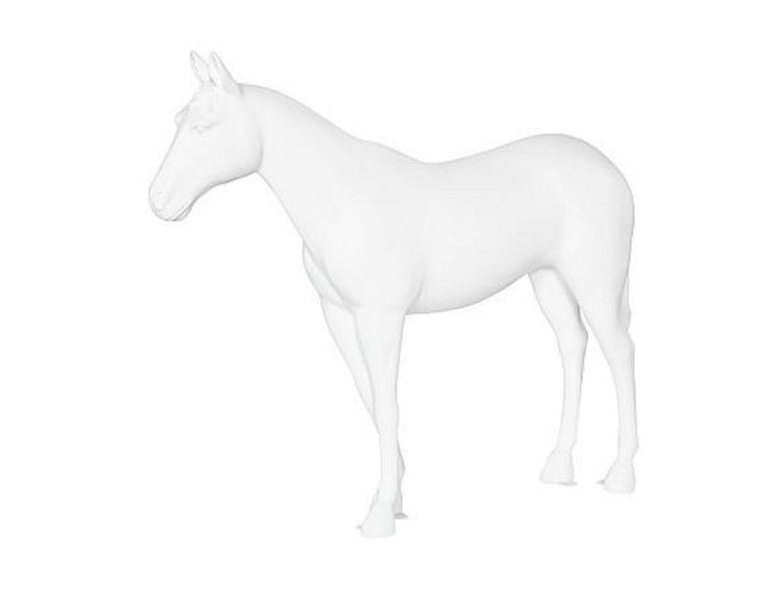 Standing Glossy White Horse Sculpture