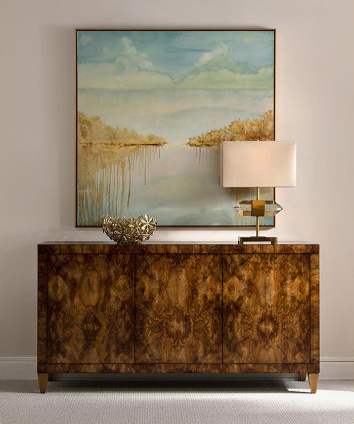 Aryana Burl Wood & Gold Three-Door Sideboard - Luxury Living Collection