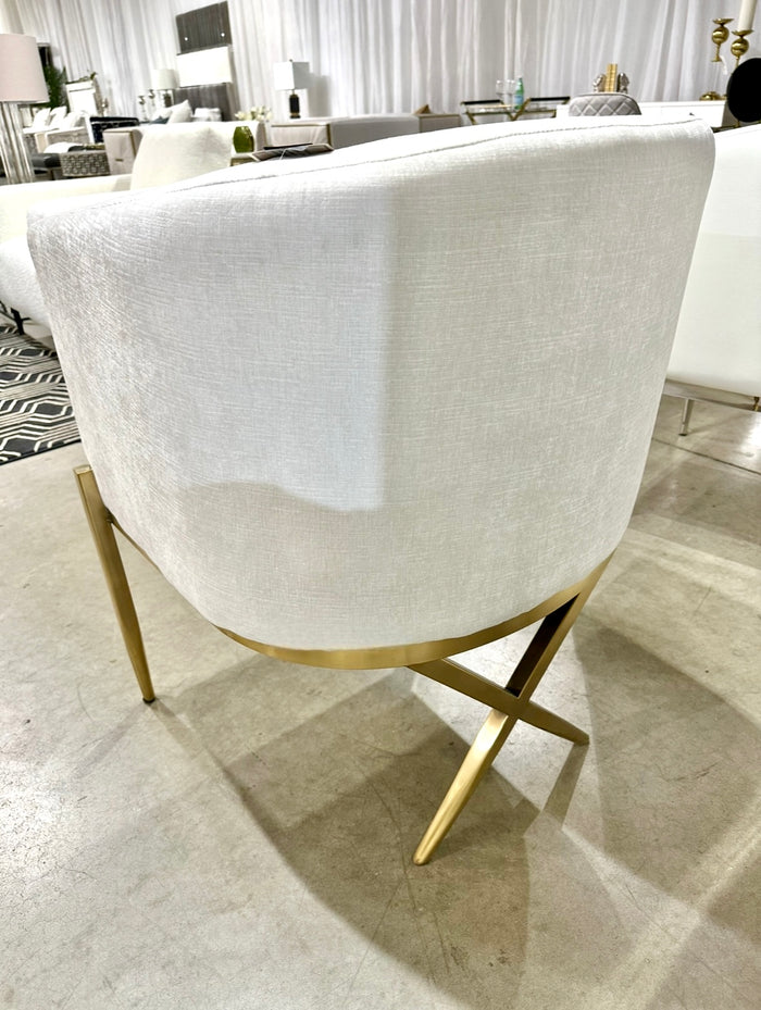 Mariel Cream & Gold Accent Chair