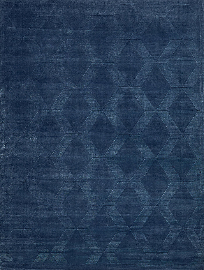 Nell Modern Navy Patterned Area Rug - Elegance Collection