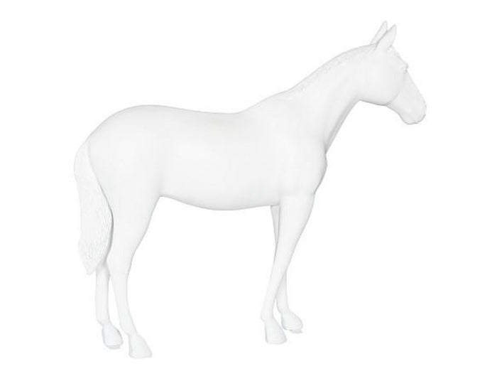 Standing Glossy White Horse Sculpture