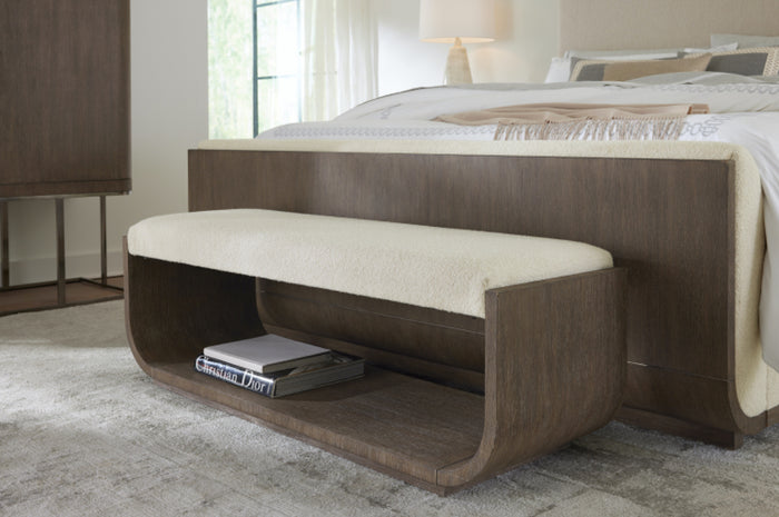 Reyeh Dark Wood & Boucle Oak Bench