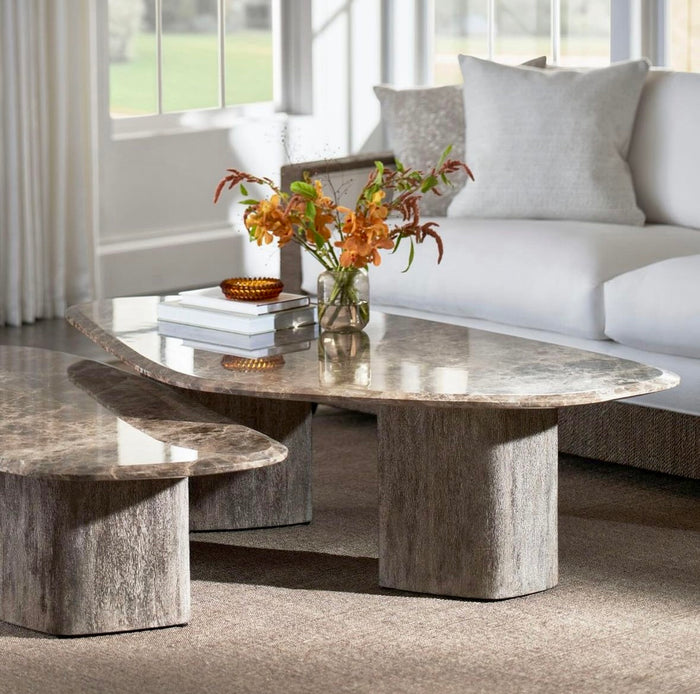 Caleb Brown Marble Coffee Table (2 Sizes Available)