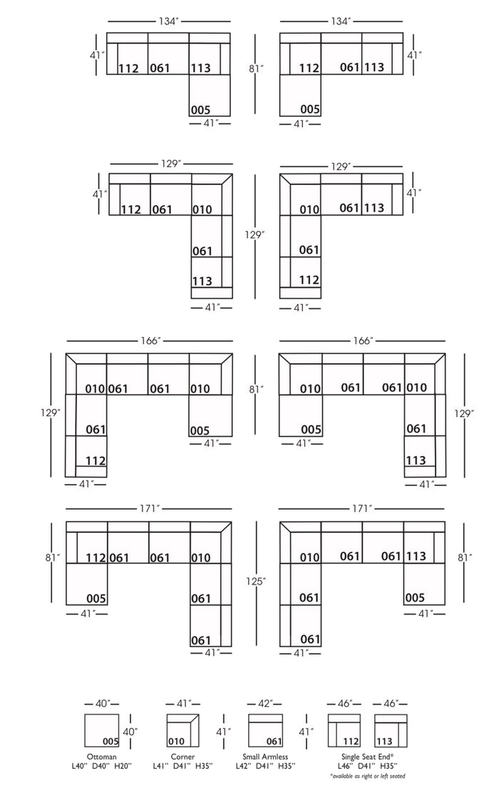 Laven Bone White Modular Upholstered Down Sofa - Select Your Pieces