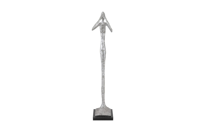 See No Evil Small Sculpture - Silver Leaf