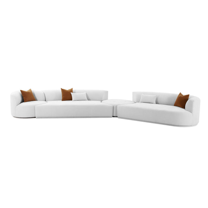 Pablo Grey Velvet 4-Piece Modular RAF Sectional - Luxury Living Collection