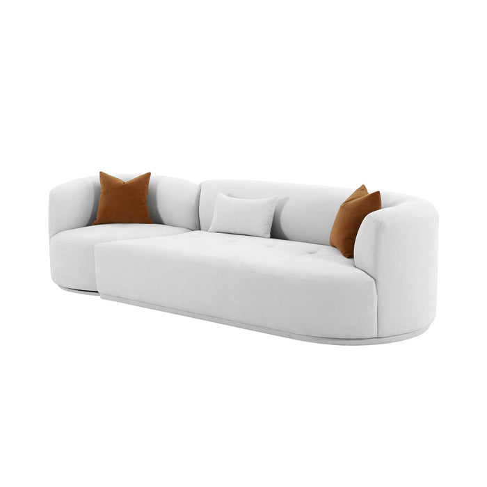 Pablo Grey Velvet 2-Piece Modular RAF Sofa - Luxury Living Collection