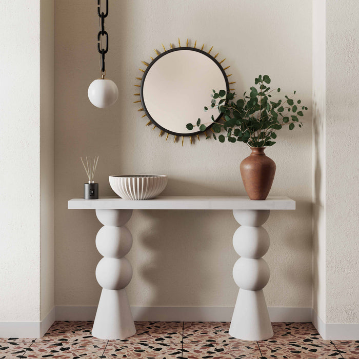 Paros 53” White Console Table - Luxury Living Collection