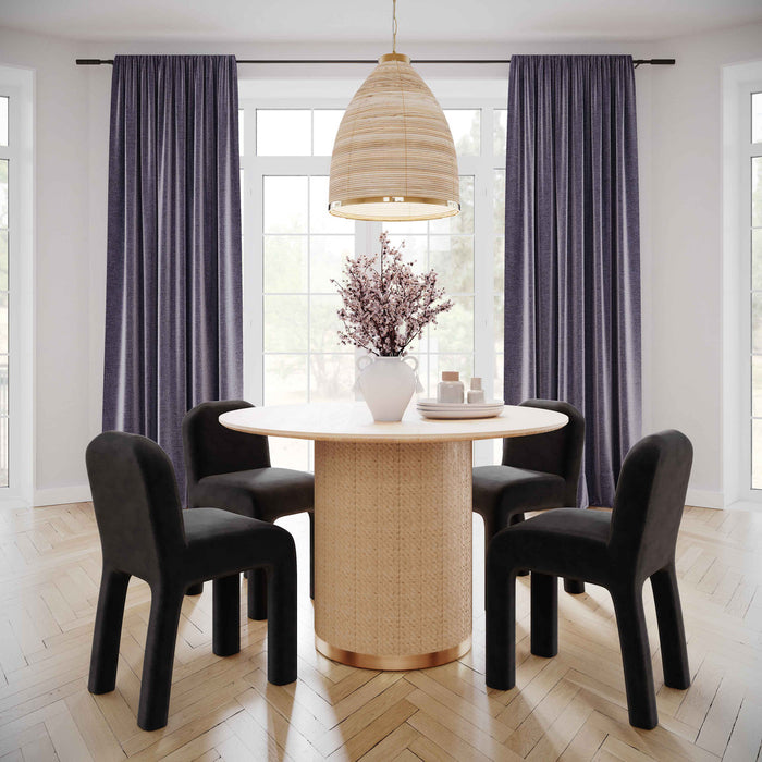 Sodus Midnight Chenille Dining Chair - Luxury Living Collection