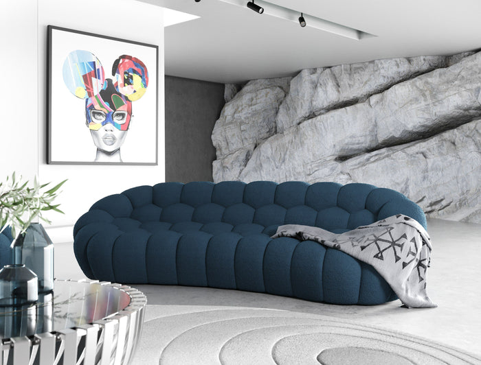 Nicoma Modern Curved Dark Teal Sofa