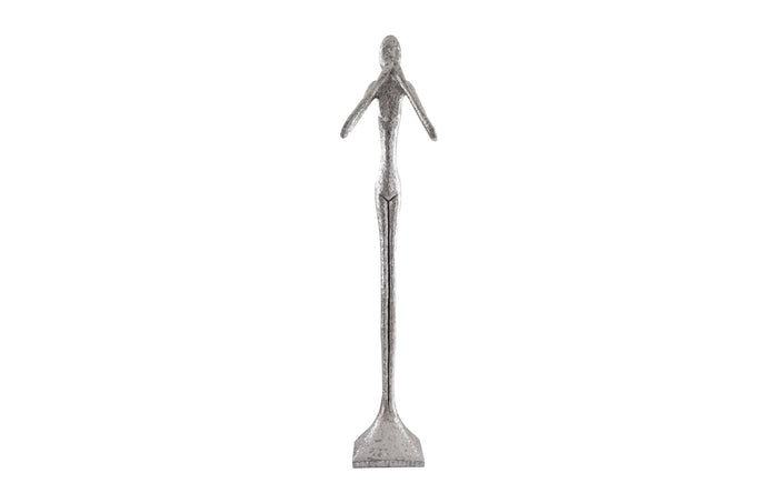 Speak No Evil Large Sculpture - Silver Leaf