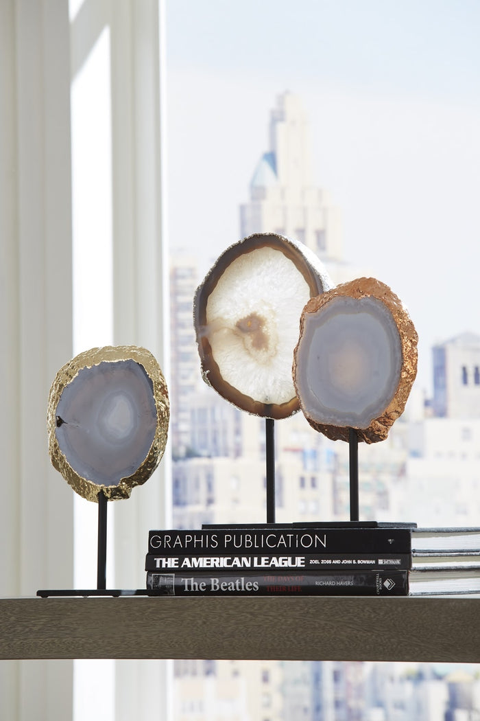 Agate Silver Edge Sculpture