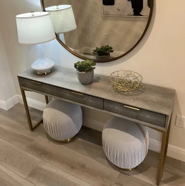 Donatella Shagreen Console Desk - Luxury Living Collection